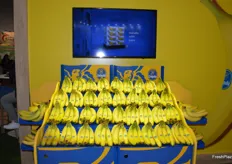 Bananas on display in the Chiquita booth.